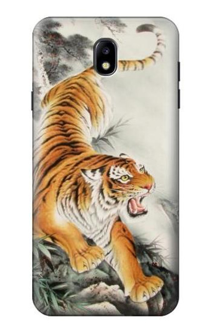 S2751 虎の絵画 Chinese Tiger Brush Painting Samsung Galaxy J7 (2018) バックケース、フリップケース・カバー