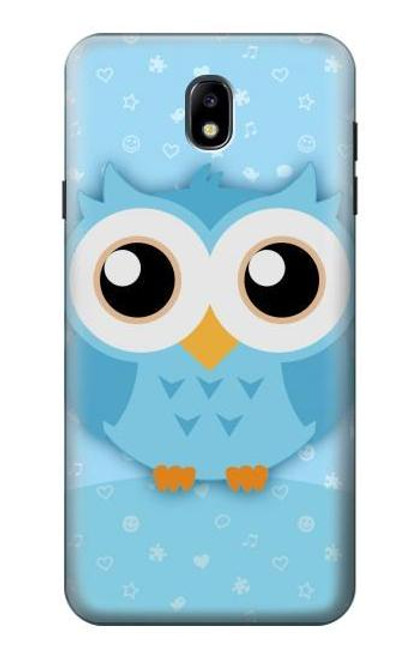 S3029 かわいい青いフクロウ Cute Blue Owl Samsung Galaxy J7 (2018) バックケース、フリップケース・カバー