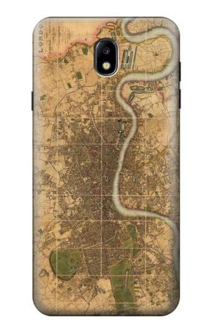 S3230 ロンドンのヴィンテージマップ Vintage Map of London Samsung Galaxy J7 (2018) バックケース、フリップケース・カバー