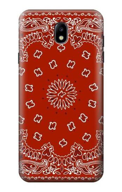 S3355 赤バンダナパターン Bandana Red Pattern Samsung Galaxy J7 (2018) バックケース、フリップケース・カバー