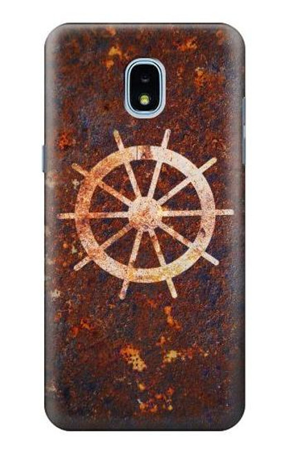 S2766 船 ホイール 錆 Ship Wheel Rusty Texture Samsung Galaxy J3 (2018) バックケース、フリップケース・カバー