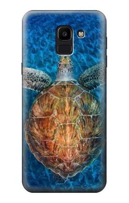 S1249 青い海亀 Blue Sea Turtle Samsung Galaxy J6 (2018) バックケース、フリップケース・カバー