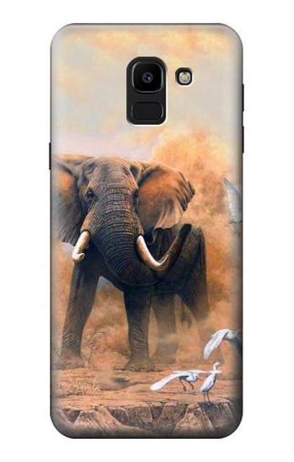 S1292 ダスティエレファントエッグレット Dusty Elephant Egrets Samsung Galaxy J6 (2018) バックケース、フリップケース・カバー