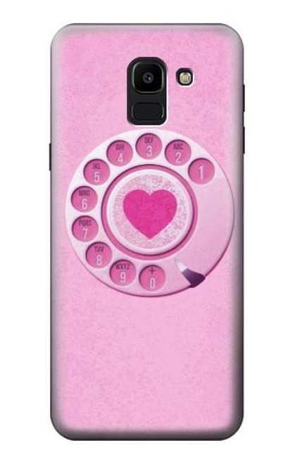 S2847 ピンクロータリー電話 Pink Retro Rotary Phone Samsung Galaxy J6 (2018) バックケース、フリップケース・カバー