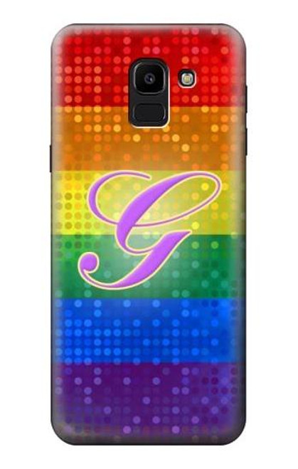 S2899 レインボーLGBTゲイプライド旗 Rainbow LGBT Gay Pride Flag Samsung Galaxy J6 (2018) バックケース、フリップケース・カバー