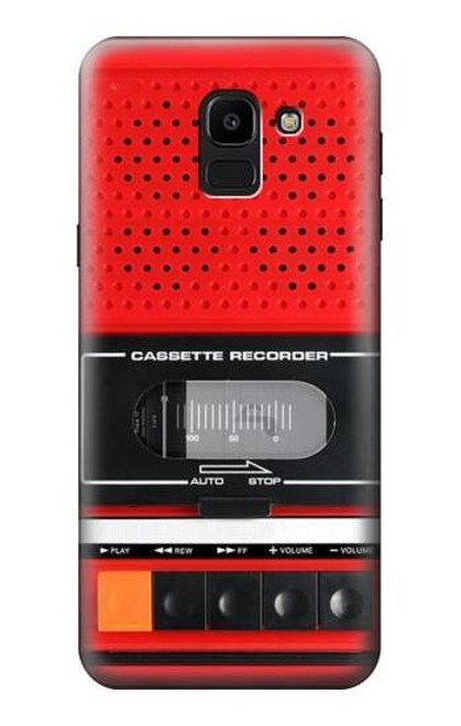 S3204 レッドカセットレコーダーグラフィック Red Cassette Recorder Graphic Samsung Galaxy J6 (2018) バックケース、フリップケース・カバー
