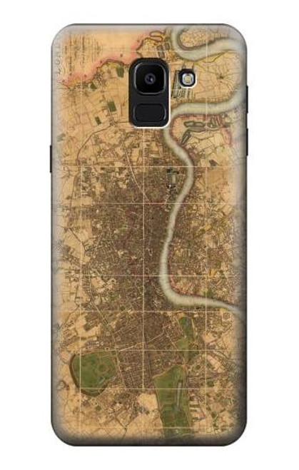 S3230 ロンドンのヴィンテージマップ Vintage Map of London Samsung Galaxy J6 (2018) バックケース、フリップケース・カバー