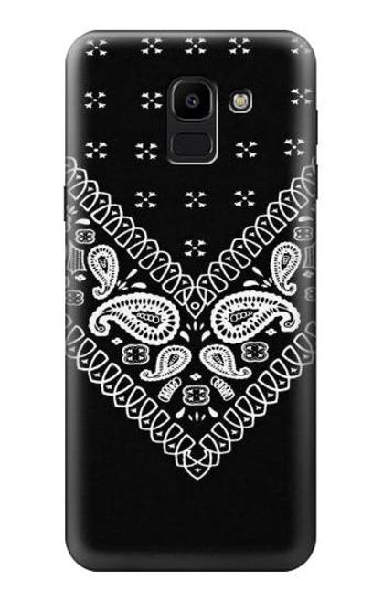 S3363 黒バンダナ Bandana Black Pattern Samsung Galaxy J6 (2018) バックケース、フリップケース・カバー