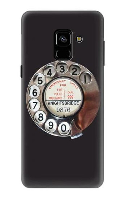 S0059 レトロなダイヤル式の電話ダイヤル Retro Rotary Phone Dial On Samsung Galaxy A8 (2018) バックケース、フリップケース・カバー