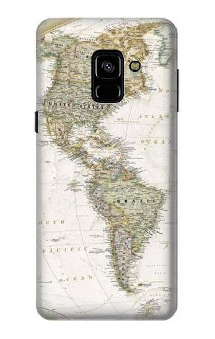 S0604 世界地図 World Map Samsung Galaxy A8 (2018) バックケース、フリップケース・カバー