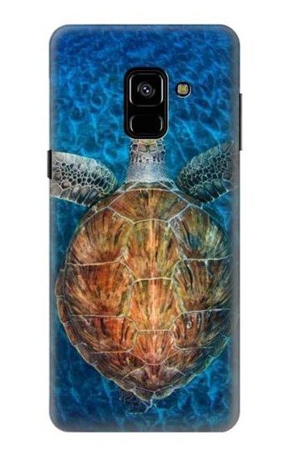 S1249 青い海亀 Blue Sea Turtle Samsung Galaxy A8 (2018) バックケース、フリップケース・カバー