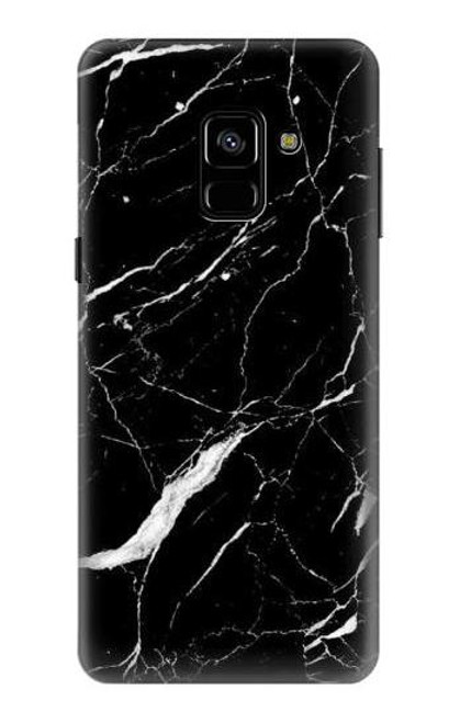 S2895 ブラックマーブルグラフィックプリント Black Marble Graphic Printed Samsung Galaxy A8 (2018) バックケース、フリップケース・カバー