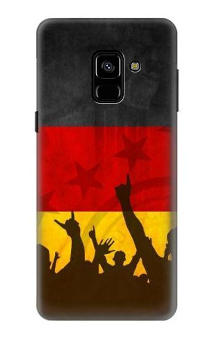 S2966 ドイツサッカー Germany Football Soccer Flag Samsung Galaxy A8 (2018) バックケース、フリップケース・カバー