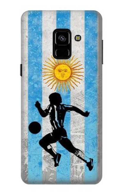 S2977 アルゼンチンサッカー Argentina Football Soccer Flag Samsung Galaxy A8 (2018) バックケース、フリップケース・カバー