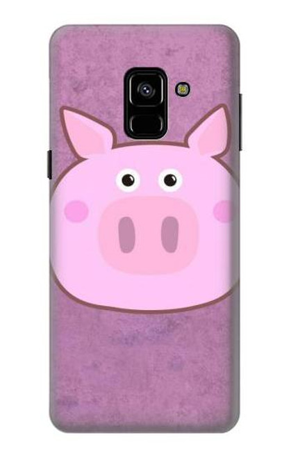 S3269 豚の漫画 Pig Cartoon Samsung Galaxy A8 (2018) バックケース、フリップケース・カバー