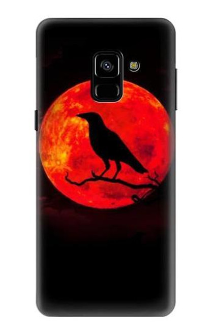 S3328 カラス赤い月 Crow Red Moon Samsung Galaxy A8 (2018) バックケース、フリップケース・カバー