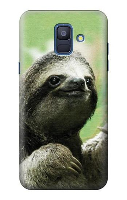 S2708 笑顔のナマケ Smiling Sloth Samsung Galaxy A6 (2018) バックケース、フリップケース・カバー