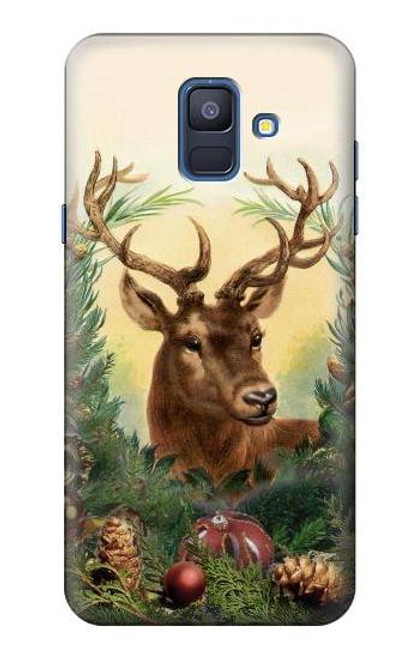 S2841 ヴィンテージ トナカイ クリスマス Vintage Reindeer Christmas Samsung Galaxy A6 (2018) バックケース、フリップケース・カバー