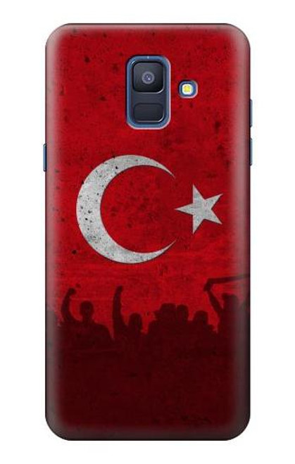 S2991 七面鳥サッカー Turkey Football Soccer Flag Samsung Galaxy A6 (2018) バックケース、フリップケース・カバー