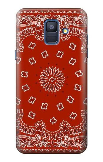 S3355 赤バンダナパターン Bandana Red Pattern Samsung Galaxy A6 (2018) バックケース、フリップケース・カバー