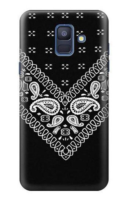 S3363 黒バンダナ Bandana Black Pattern Samsung Galaxy A6 (2018) バックケース、フリップケース・カバー