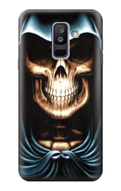 S0225 スカル死神 Skull Grim Reaper Samsung Galaxy A6+ (2018), J8 Plus 2018, A6 Plus 2018  バックケース、フリップケース・カバー