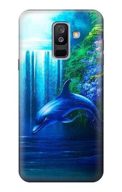 S0385 イルカ Dolphin Samsung Galaxy A6+ (2018), J8 Plus 2018, A6 Plus 2018  バックケース、フリップケース・カバー