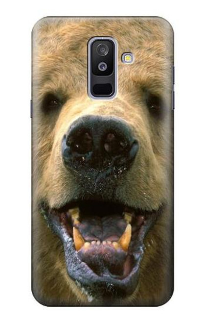 S0840 グリズリーベアの顔 Grizzly Bear Face Samsung Galaxy A6+ (2018), J8 Plus 2018, A6 Plus 2018  バックケース、フリップケース・カバー