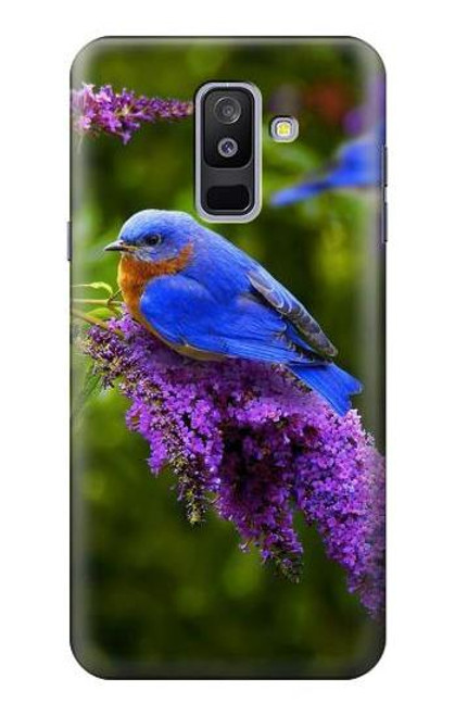 S1565 幸福の青い鳥 ブルーバード Bluebird of Happiness Blue Bird Samsung Galaxy A6+ (2018), J8 Plus 2018, A6 Plus 2018  バックケース、フリップケース・カバー