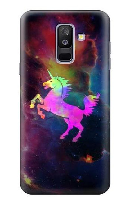 S2486 虹色ユニコーン星雲スペース Rainbow Unicorn Nebula Space Samsung Galaxy A6+ (2018), J8 Plus 2018, A6 Plus 2018  バックケース、フリップケース・カバー