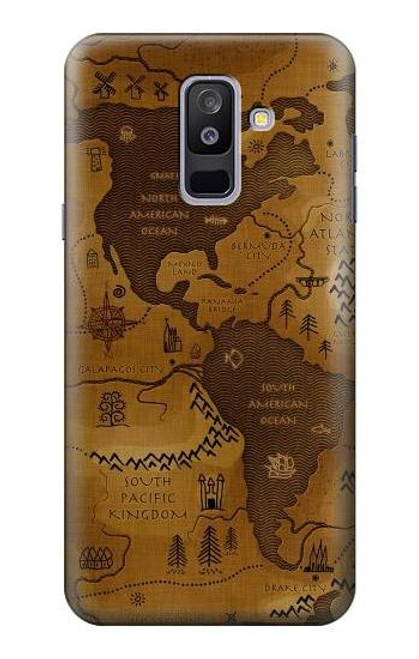 S2861 アンティークの世界地図 Antique World Map Samsung Galaxy A6+ (2018), J8 Plus 2018, A6 Plus 2018  バックケース、フリップケース・カバー