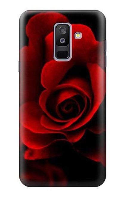 S2898 赤いバラ Red Rose Samsung Galaxy A6+ (2018), J8 Plus 2018, A6 Plus 2018  バックケース、フリップケース・カバー
