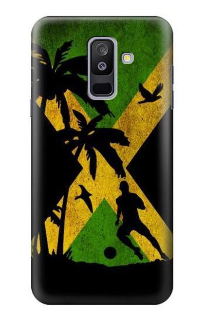 S2975 ジャマイカサッカー Jamaica Football Soccer Flag Samsung Galaxy A6+ (2018), J8 Plus 2018, A6 Plus 2018  バックケース、フリップケース・カバー