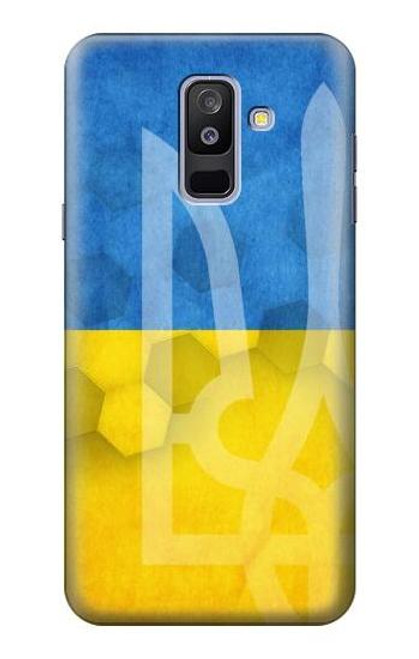 S3006 ウクライナサッカー Ukraine Football Soccer Flag Samsung Galaxy A6+ (2018), J8 Plus 2018, A6 Plus 2018  バックケース、フリップケース・カバー