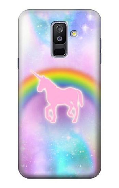 S3070 レインボーユニコーンパステル Rainbow Unicorn Pastel Sky Samsung Galaxy A6+ (2018), J8 Plus 2018, A6 Plus 2018  バックケース、フリップケース・カバー