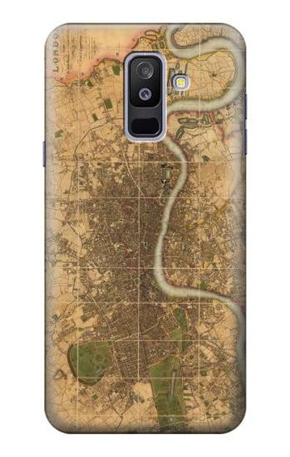 S3230 ロンドンのヴィンテージマップ Vintage Map of London Samsung Galaxy A6+ (2018), J8 Plus 2018, A6 Plus 2018  バックケース、フリップケース・カバー