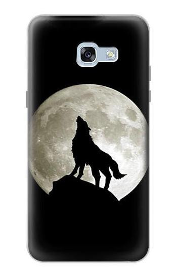 S1981 オオカミは 月にハウリング Wolf Howling at The Moon Samsung Galaxy A5 (2017) バックケース、フリップケース・カバー