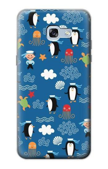 S2572 マリンペンギン柄 Marine Penguin Pattern Samsung Galaxy A5 (2017) バックケース、フリップケース・カバー