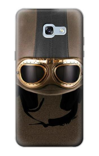 S2645 ヴィンテージブラウンゴーグルオートバイヘルメット Vintage Brown Goggles Motorcycle Helmet Samsung Galaxy A5 (2017) バックケース、フリップケース・カバー