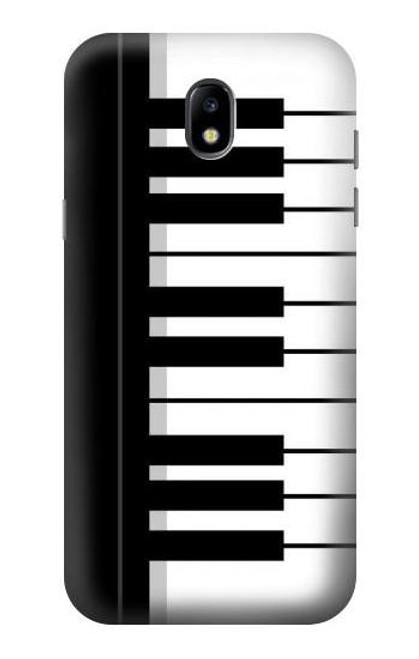S3078 黒と白のピアノキーボード Black and White Piano Keyboard Samsung Galaxy J5 (2017) EU Version バックケース、フリップケース・カバー
