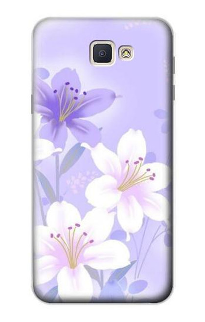 S2361 紫の花 Purple White Flowers Samsung Galaxy J7 Prime (SM-G610F) バックケース、フリップケース・カバー