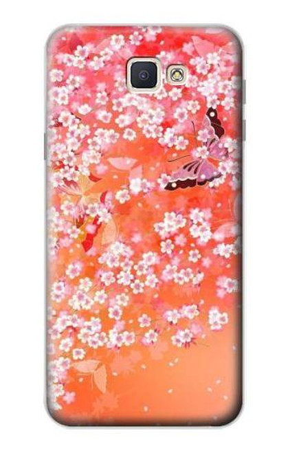 S2543 花柄の着物 Japanese Kimono Style Flower Pattern Samsung Galaxy J7 Prime (SM-G610F) バックケース、フリップケース・カバー