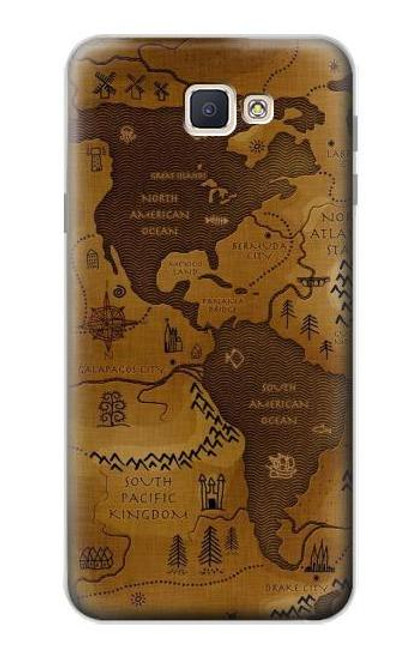 S2861 アンティークの世界地図 Antique World Map Samsung Galaxy J7 Prime (SM-G610F) バックケース、フリップケース・カバー