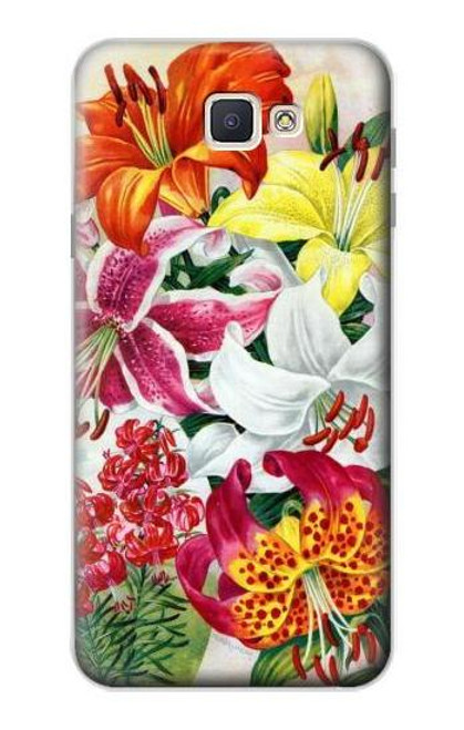 S3205 レトロ花 Retro Art Flowers Samsung Galaxy J7 Prime (SM-G610F) バックケース、フリップケース・カバー