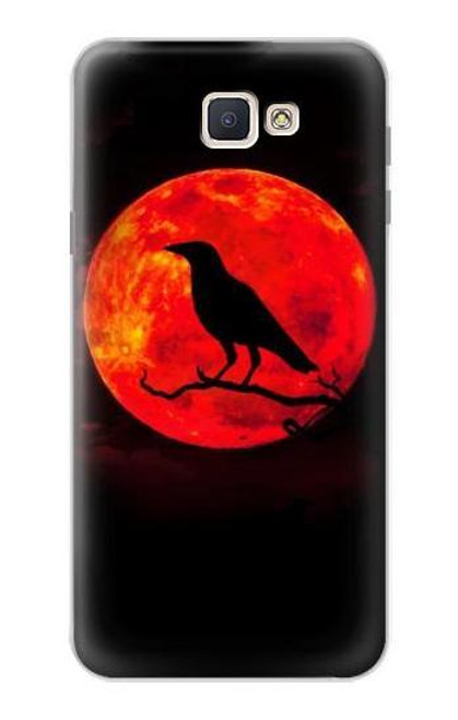 S3328 カラス赤い月 Crow Red Moon Samsung Galaxy J7 Prime (SM-G610F) バックケース、フリップケース・カバー