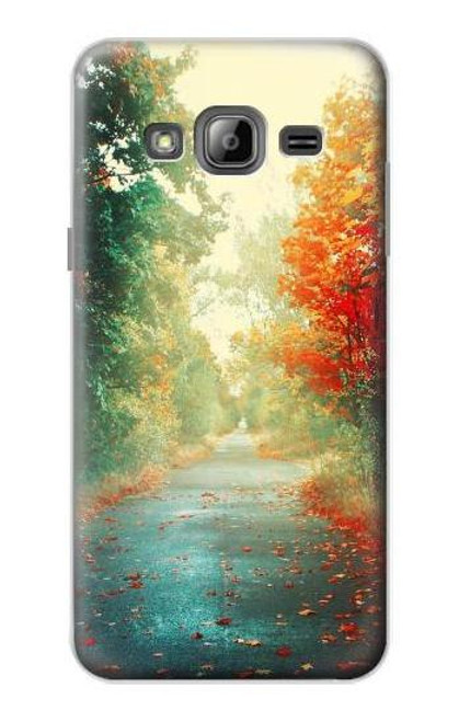 S0913 森の中の道 Road Through The Woods Samsung Galaxy J3 (2016) バックケース、フリップケース・カバー