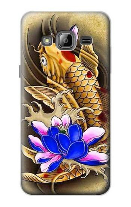 S1604 コイのタトゥー Carp Koi Fish Japanese Tattoo Samsung Galaxy J3 (2016) バックケース、フリップケース・カバー
