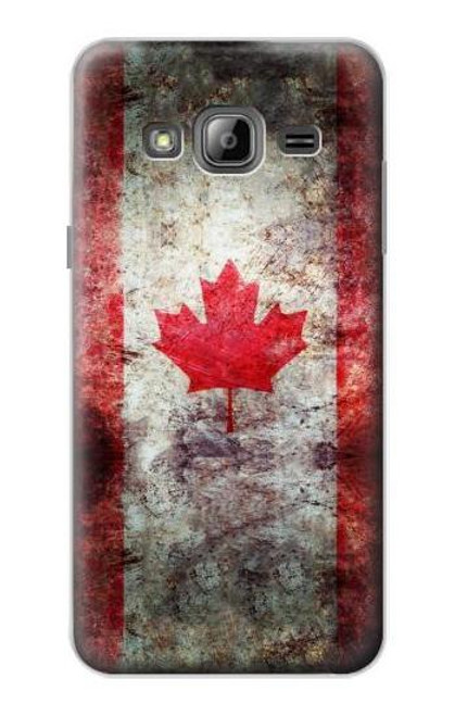 S2490 カナダメープルリーフ旗 Canada Maple Leaf Flag Texture Samsung Galaxy J3 (2016) バックケース、フリップケース・カバー