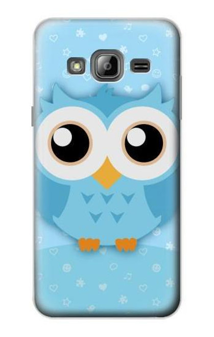 S3029 かわいい青いフクロウ Cute Blue Owl Samsung Galaxy J3 (2016) バックケース、フリップケース・カバー