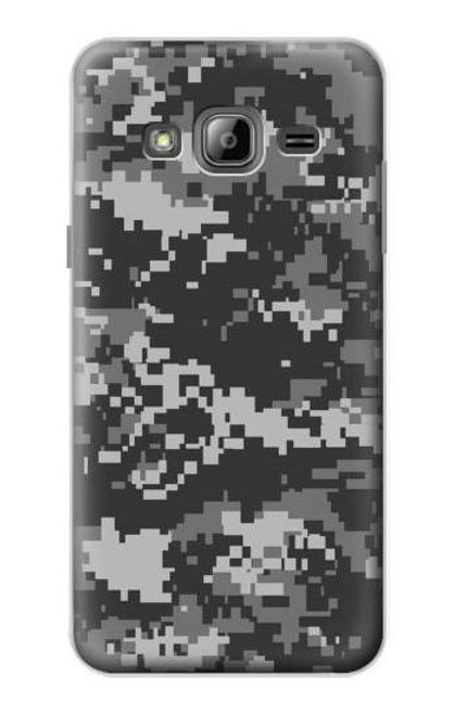 S3293 アーバンブラックカモ迷彩 Urban Black Camo Camouflage Samsung Galaxy J3 (2016) バックケース、フリップケース・カバー